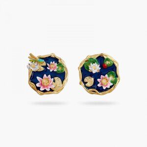 Les Néréides Water lily pond Stud Earrings